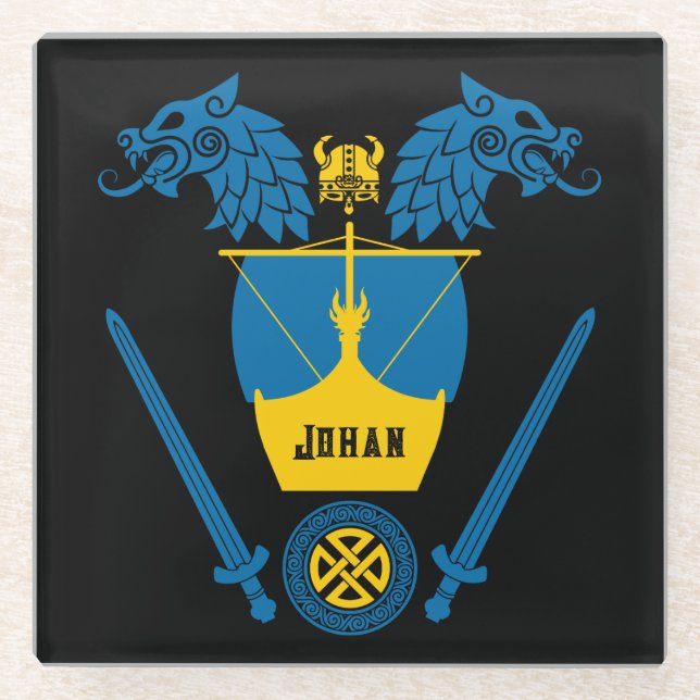 Swedish Viking Glass Coaster (Front)