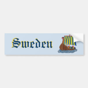 Swedish Viking Ship Bumper Sticker