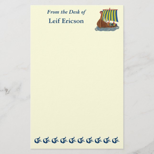 Swedish Viking Ship Stationery (Front)