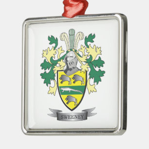 Sweeney Coat of Arms Metal Tree Decoration