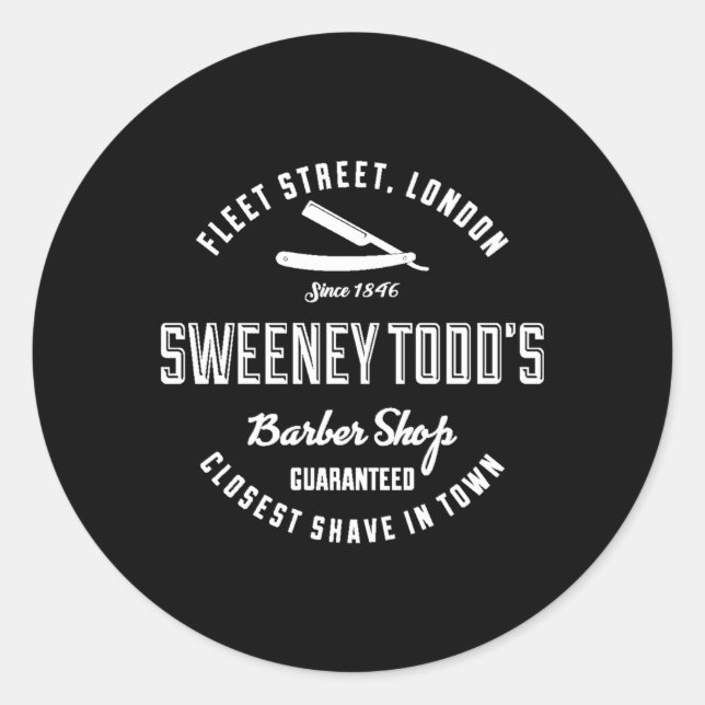 Sweeney Todd'S Barber Shop Classic Round Sticker (Front)