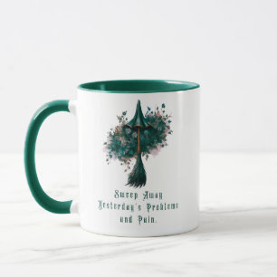 Sweep Away Yesterday's Problems and Pain Halloween Mug