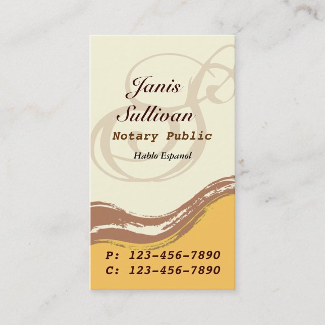 Sweep Business Card/ Cream Business Card (Front)