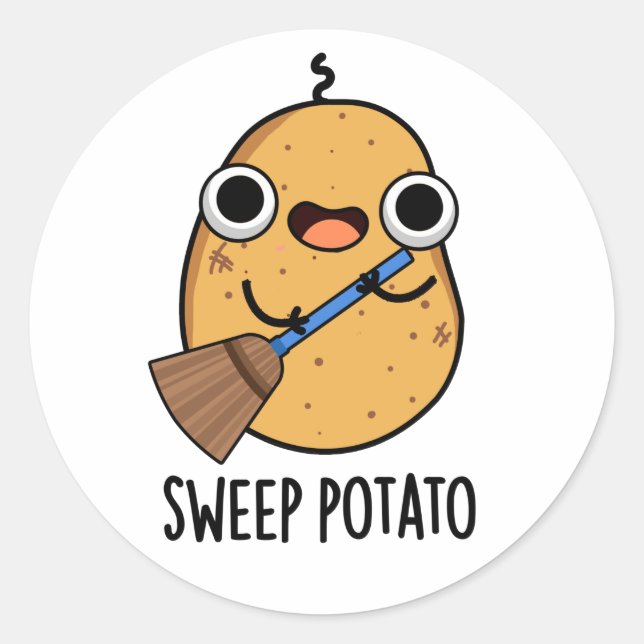 Sweep Potato Funny Sweet Potato Pun  Classic Round Sticker (Front)