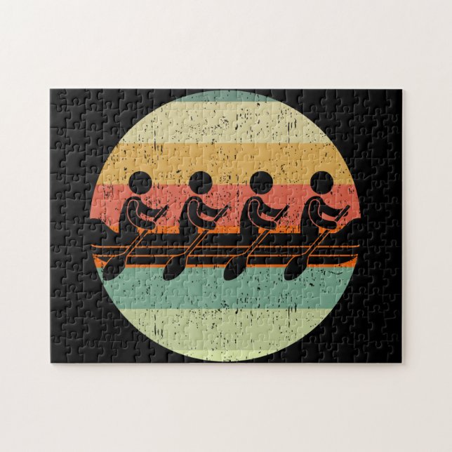 Sweep Rowing Crew Sunset University 4 Person Team Jigsaw Puzzle (Horizontal)