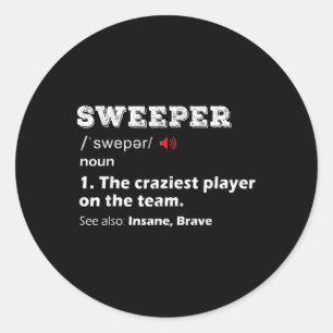 Sweeper Position Youth Soccer League Team Gift Foo Classic Round Sticker