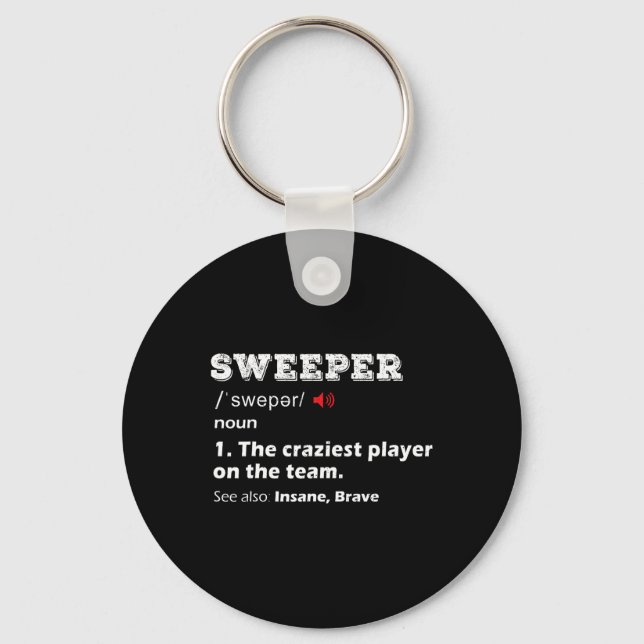 Sweeper Position Youth Soccer League Team Gift Foo Key Ring (Front)