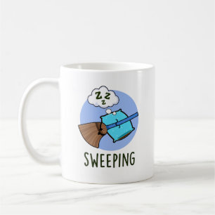 Sweeping Funny Sleeping Broom Pun  Coffee Mug