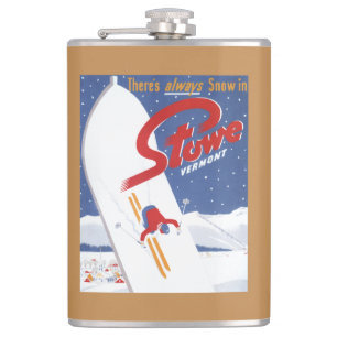 Sweeping S - There's Always Snow Promo Poster Hip Flask