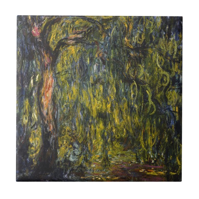 Sweeping Willow by Claude Monet, Classic Artwork Ceramic Tile (Front)