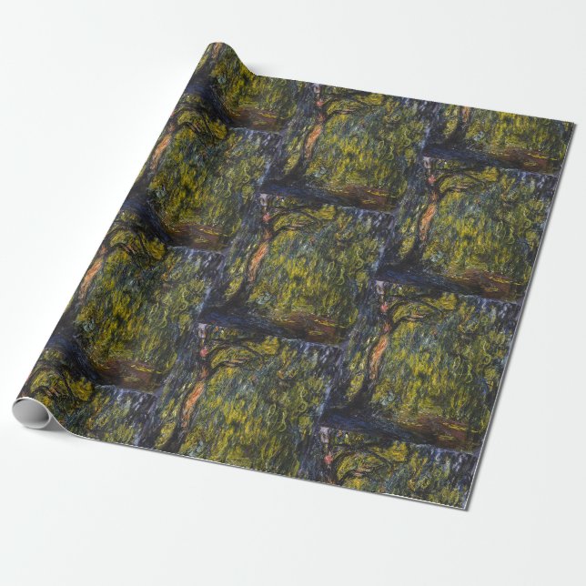 Sweeping Willow by Claude Monet, Classic Artwork Wrapping Paper (Unrolled)