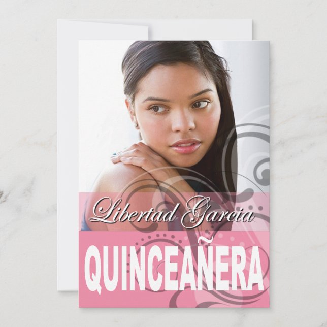 Sweet 15 Quinceañera Photo Birthday Party Invitation (Front)