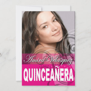 Sweet 15 Quinceañera Photo Birthday Party Invitation
