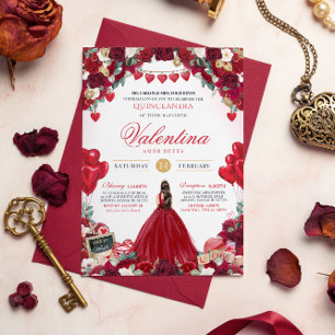 Sweet 15 Valentine's Day Red Birthday Quinceañera  Invitation