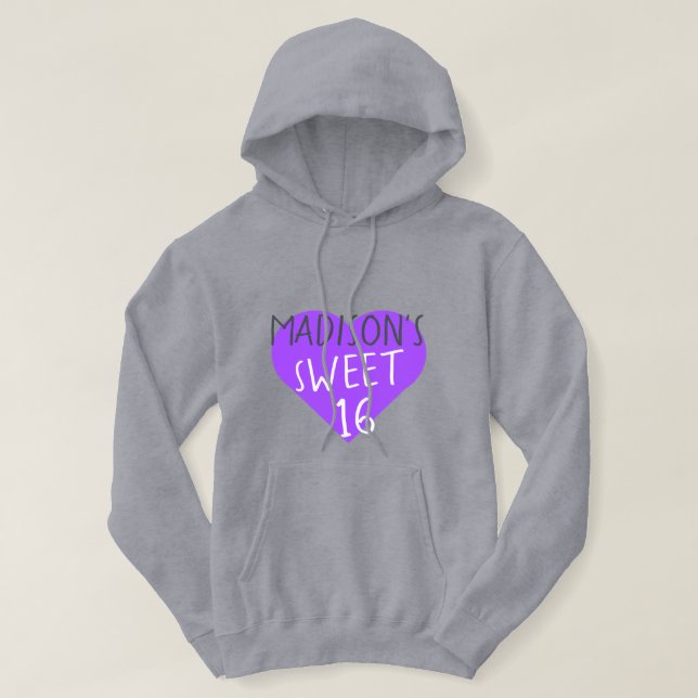 Sweet 16 16th Birthday  Hoodie (Design Front)