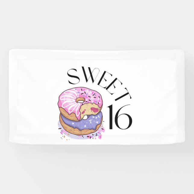Sweet 16 1.6x3 Vinyl Banner (Horizontal)