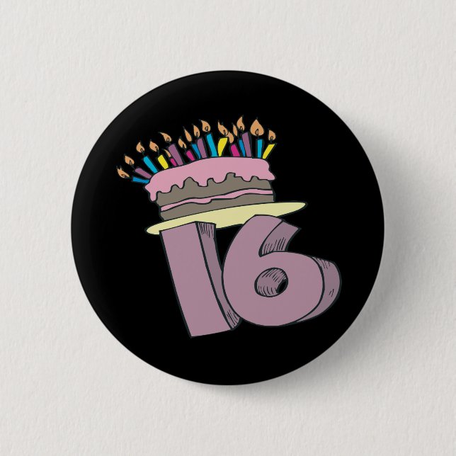 Sweet 16 6 cm round badge (Front)