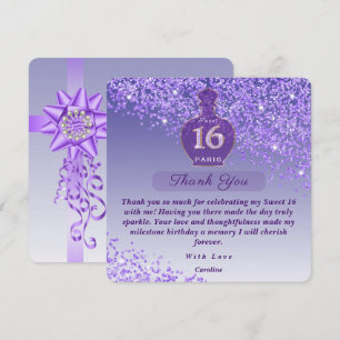 Sweet 16 Amethyst Fragrance Studio Thank You Card