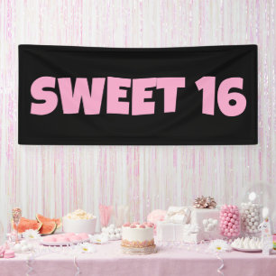 SWEET 16 BIRTHDAY BANNER PINK