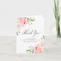 Sweet 16 Birthday Blush Pink Peony Floral Folded