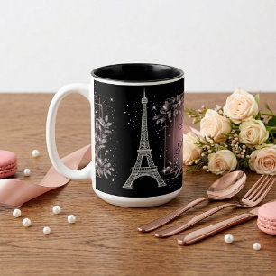 Sweet 16 Birthday Chic Parisian Blush Pink Glitter Two-Tone Coffee Mug