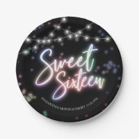 Sweet 16 Birthday Colourful Neon Glow Dark Party