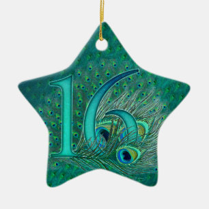 sweet 16 birthday decorated age number ceramic tree decoration