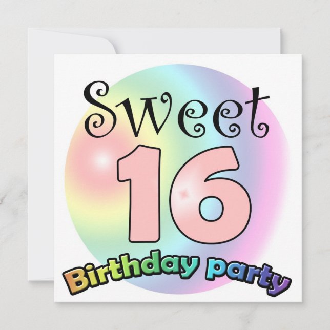 Sweet 16 birthday invitation Custom (Front)