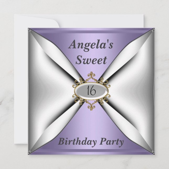 Sweet 16 birthday Invitation Mauve (Front)