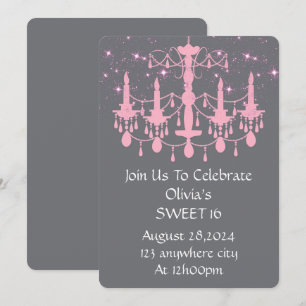 SWEET 16 BIRTHDAY INVITATION PINK