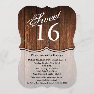 Sweet 16 Birthday Invite Barn Wood Country