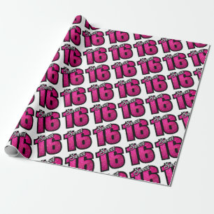 Sweet 16 Birthday Party Gift Wrapping Paper