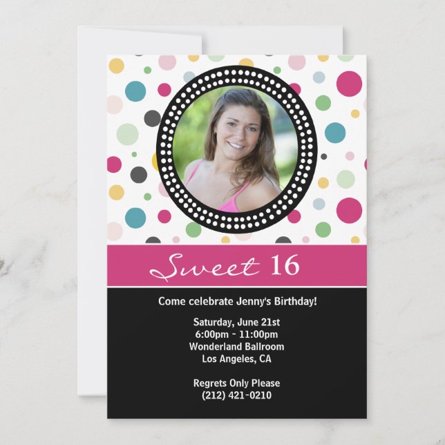Sweet 16 Birthday Party Invitation (Front)