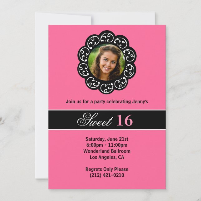 Sweet 16 Birthday Party Invitation (Front)