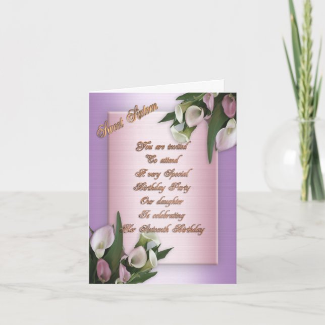 Sweet 16 birthday party invitation (Front)