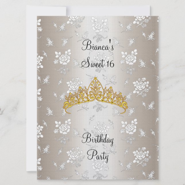 Sweet 16 Birthday party invitation 2 (Front)