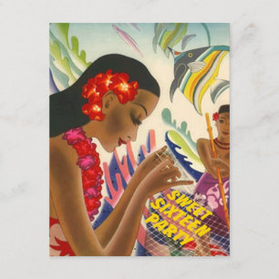 SWEET 16 BIRTHDAY PARTY INVITATION LUAU TROPICAL