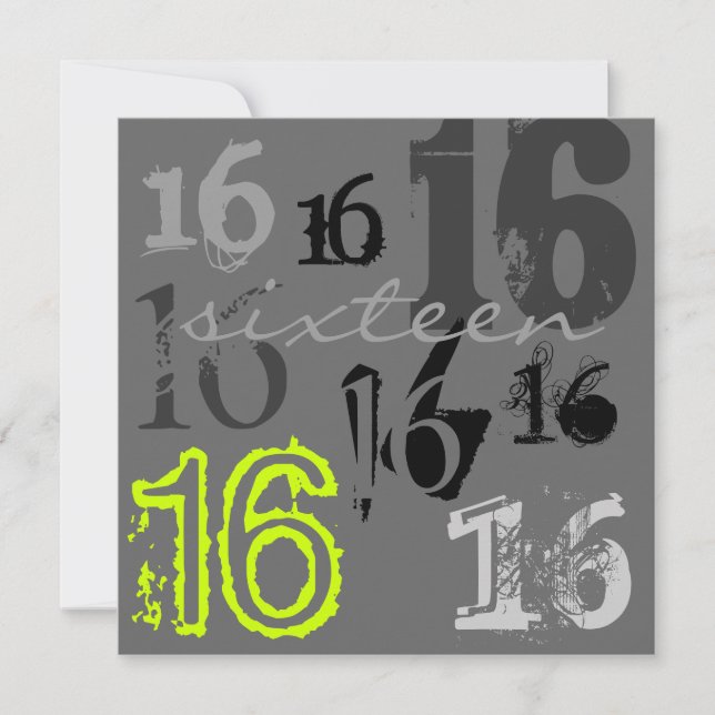 Sweet 16 Birthday Party Invitations (Front)