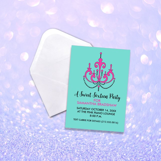 Sweet 16 Birthday Party Invitations (Teal) (Creator Uploaded)