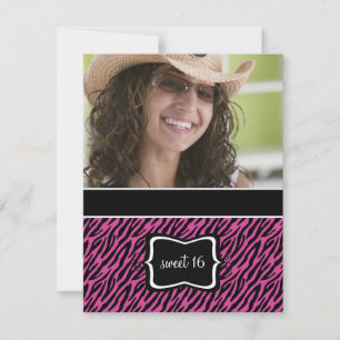 Sweet 16 Birthday Party Invitations {Zebra Print}