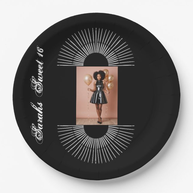 Sweet 16 birthday party paper plate (Front)