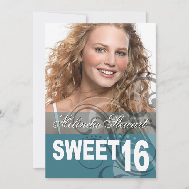 Sweet 16 Birthday Party Photo Invitation (Front)