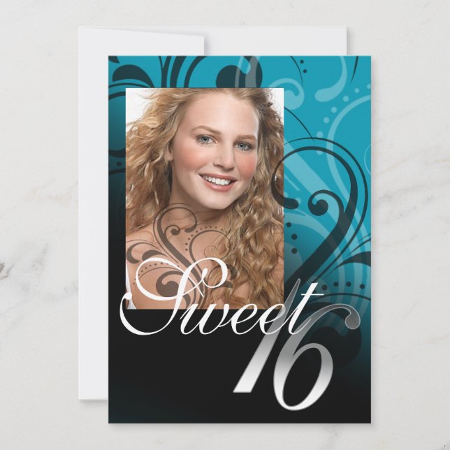 Sweet 16 Birthday Party Photo Invitation (Front)