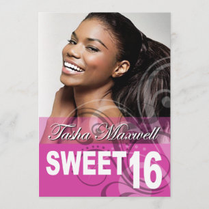 Sweet 16 Birthday Party Photo Invitation