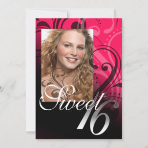 Sweet 16 Birthday Party Photo Invitation