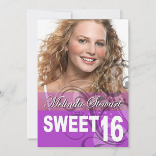 Sweet 16 Birthday Party Photo Invitation