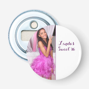 Sweet 16 birthday party plate 16th bottle opener