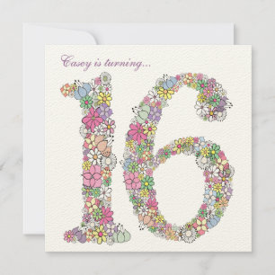 Sweet 16 Birthday Party Spring Bloom Invitation