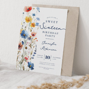 Sweet 16 Birthday Party Wildflower Meadow  Invitation