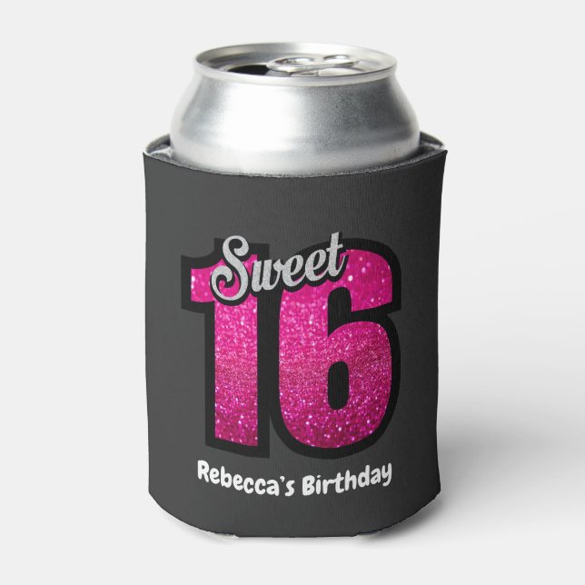 Sweet 16 Birthday Personalised Can Cooler (Can Front)